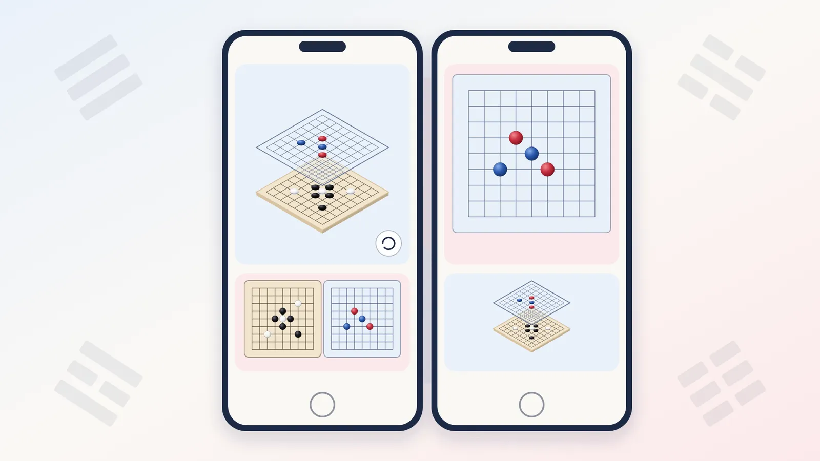 3D表示と階ごとの平面盤があるスマートフォン画面